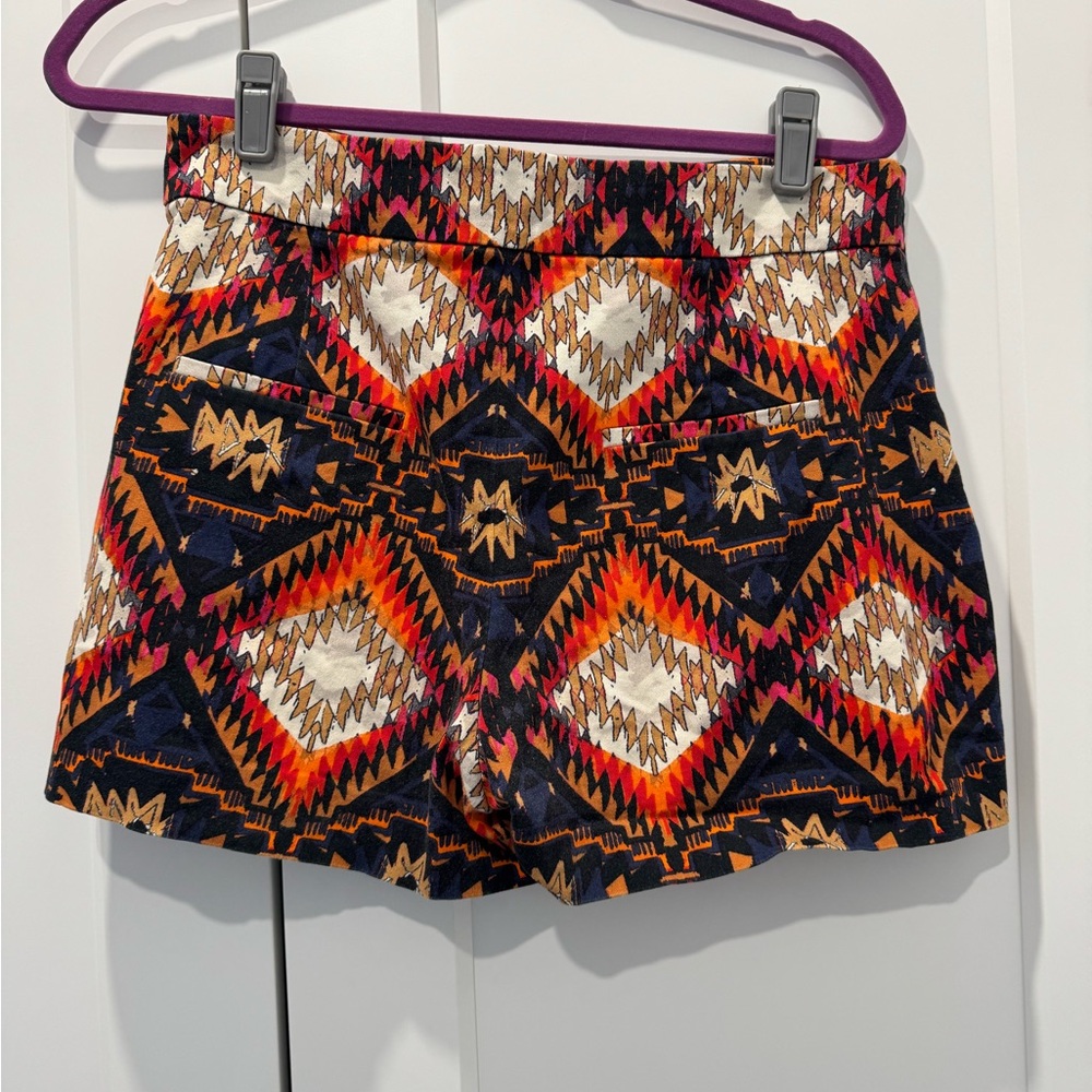 Zara Multicolor Aztec High-Waist Shorts — Women’s Printed Shorts - Picture 2 of 2